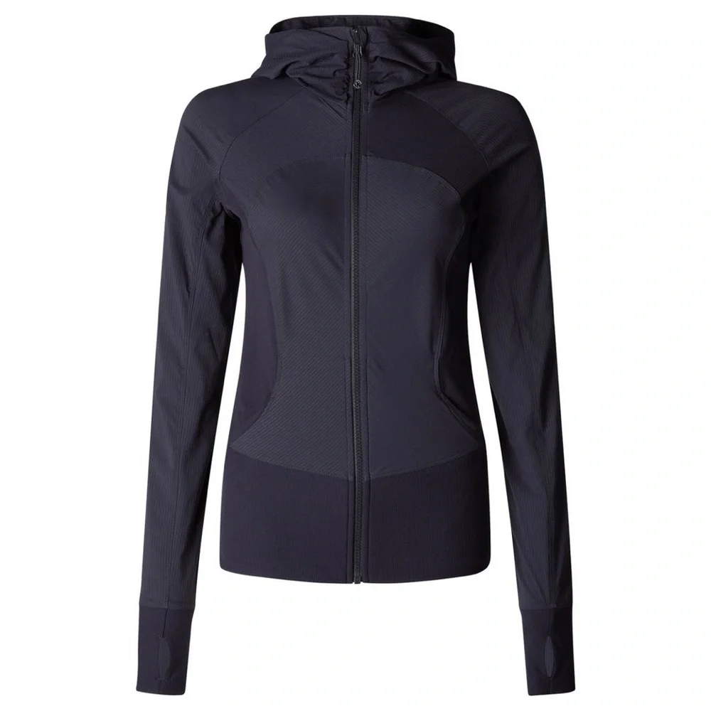 Lululemon Size 4 In Flux Jacket Hoodie Thumbholes in Black Grape - Picture 4 of 8